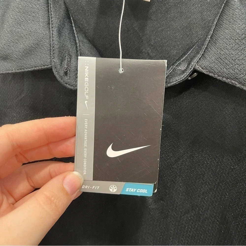 Nike Golf 354064 Ladies Dri-Fit Pebble Texture Polo Shirt Black Medium